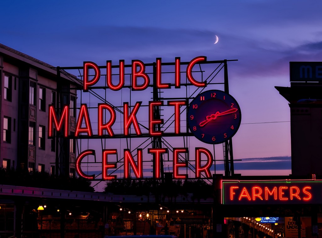 The Public Market in Seattle is one of the best places in the country to get fresh seafood.